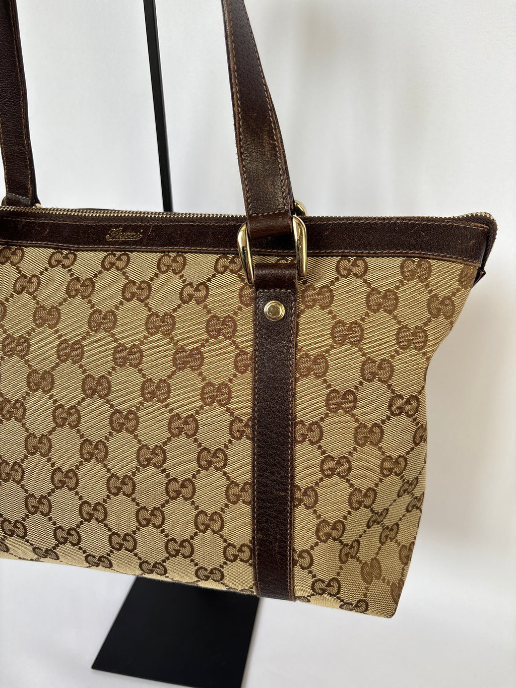 Gucci Abbey Monogram Tote beige GG canvas vintage
