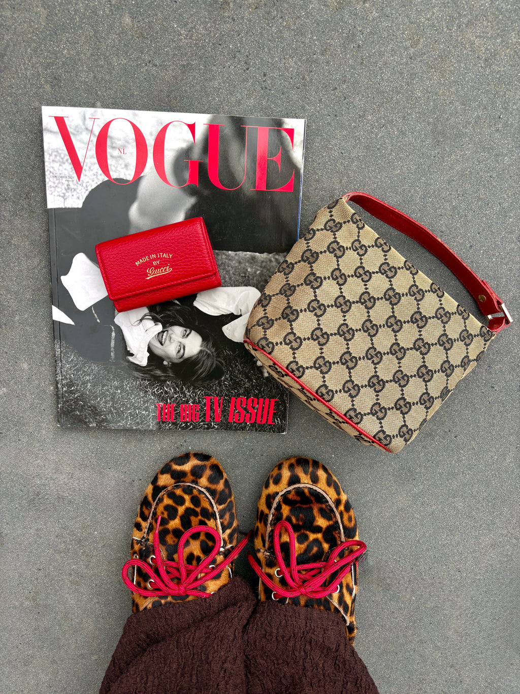 Gucci Monogram Canvas Pochette Boat Mini